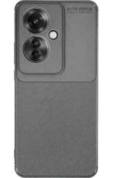 Oppo Reno 11f Kılıf Auto Focus Karbon Kapak - Gri Düz Renkli Oppo Reno 11f Kılıf Auto Focus Karbon Kapak - Gri Düz Renkli