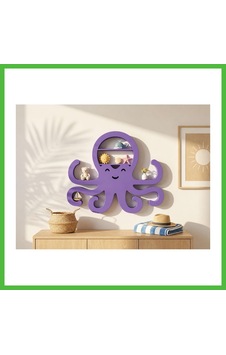 Vaveni 3d Baskı Ahtapot Duvar Rafı - Dekoratif Mini Raf-mor Arz Vaveni 3d Baskı Ahtapot Duvar Rafı - Dekoratif Mini Raf-mor Arz