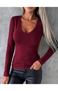 Butik İstanbul Kadın Uzun Kollu V Yakalı Viskon Bluz Bordo Butik İstanbul Kadın Uzun Kollu V Yakalı Viskon Bluz Bordo