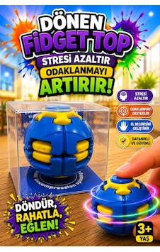 Bas Döndür Stres Topu Oyuncağı Spinball - Mavi Bas Döndür Stres Topu Oyuncağı Spinball - Mavi