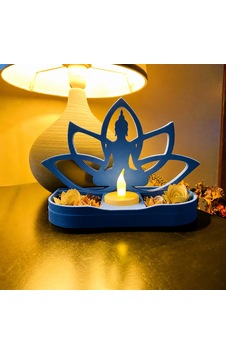 3d Baskı Lotus Buda Mumluk - Dekoratif Tealight Mumluk-mavi Çok Renkli 3d Baskı Lotus Buda Mumluk - Dekoratif Tealight Mumluk-mavi Çok Renkli