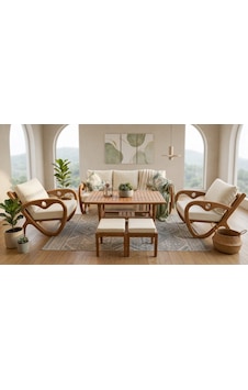 Gardenlove Bahçe Balkon Koltuk Masif Ahşap Kestane Ağacı 3+1+1 Koltuk, Masa Ve Puf Takımı Krem Gardenlove Bahçe Balkon Koltuk Masif Ahşap Kestane Ağacı 3+1+1 Koltuk, Masa Ve Puf Takımı Krem