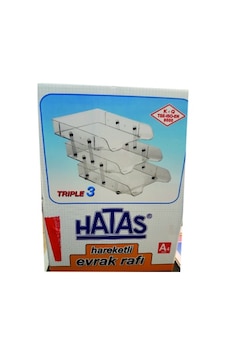 Hatas 3'lü Evrak Rafı Şeffaf Plastik