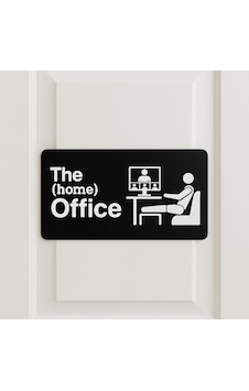 The Home Office Kapı Tabelası Ev Ofis Dekorasyonu, Kapı Yazısı, Home Office İşaret Levhası