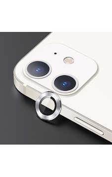 Usams Apple Uyumlu iPhone 12 - 12 Mini 3D Metal Çerçeveli Kamera Lens Koruyucu Gümüş Usams Apple Uyumlu iPhone 12 - 12 Mini 3D Metal Çerçeveli Kamera Lens Koruyucu Gümüş