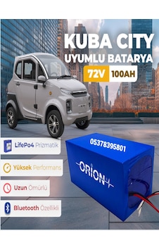 Kuba Cıty Uyumlu 72v 100ah Lifepo4 Akü Bluetooth Destekli Prizmat