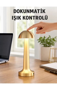 Modern Tasarım Şarjlı Masa Lambası 1800 Mah Batarya Yeni Nesil Siyah