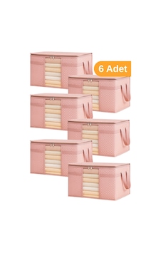 Serstil 6 Adet - Pencereli Kazak Kıyafet Hurcu 45 X 40 X 30 Cm - Pembe Benekli Serstil 6 Adet - Pencereli Kazak Kıyafet Hurcu 45 X 40 X 30 Cm - Pembe Benekli