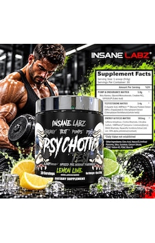 Insane Labz Psychotic Test Energy Pump Boosting Preworkout Dmae Bitartrate D-aspartic Acid Creatine Aromalı Insane Labz Psychotic Test Energy Pump Boosting Preworkout Dmae Bitartrate D-aspartic Acid Creatine Aromalı