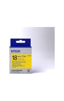 Epson LK-5YB2 Mıknatıslı Siyah Üzeri Sarı 18 MM 1.5 M Etiket Epson LK-5YB2 Mıknatıslı Siyah Üzeri Sarı 18 MM 1.5 M Etiket
