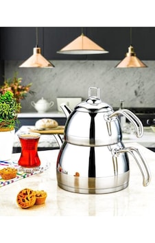 Özlife Ela Çaydanlık Takımı - Paslanmaz Çelik Çaydanlık Büyük Sade 163 Özlife Ela Çaydanlık Takımı - Paslanmaz Çelik Çaydanlık Büyük Sade 163