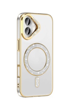Apple Uyumlu iPhone 16 Plus Kılıf Pırlanta Taş Tasarımlı M-safe Şarj Özellikli Zore Karetta Silikon Kapak Apple Uyumlu iPhone 16 Plus Kılıf Pırlanta Taş Tasarımlı M-safe Şarj Özellikli Zore Karetta Silikon Kapak