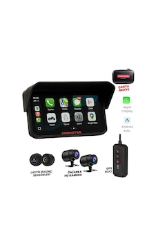 Knmaster Motoplay 2000 Pro 6.25 2k Çift Kameralı Kablosuz Carplay