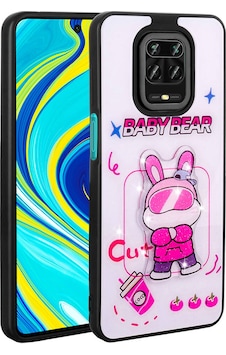 Xiaomi Redmi Note 9s Kılıf Parlayan Kabartmalı İkonik Figürlü Zore Amas Silikon Kapak Beyaz