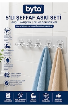 5'li Şeffaf Kendinden Yapışkanlı Duvar Askısı Delmeden Montaj Güçlü Yapışkanlı Banyo Mutfak Havlu Askılığı Şeffaf 5'li Şeffaf Kendinden Yapışkanlı Duvar Askısı Delmeden Montaj Güçlü Yapışkanlı Banyo Mutfak Havlu Askılığı Şeffaf