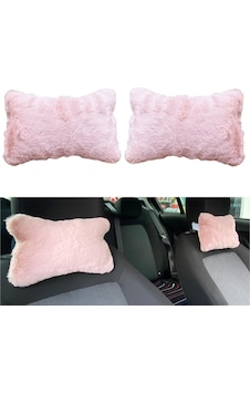 Yumuşak Peluşlu Ortopedik Araba Seyahat Boyun Yastığı 2'li Pudra Pembe Yumuşak Peluşlu Ortopedik Araba Seyahat Boyun Yastığı 2'li Pudra Pembe
