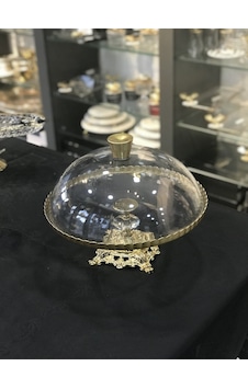 Zen Home Avangard Gold Döküm Ayak Cam Gövde Cam Kapak Üstün Kaliteli Kek Fanusu gri Zen Home Avangard Gold Döküm Ayak Cam Gövde Cam Kapak Üstün Kaliteli Kek Fanusu gri