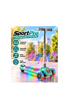 Maxpro Scooter Müzikli Işıklı 3tekerli Katlanabilir 3+yaş 3kademe Direksiyon Ayarı Yeşil Maxpro Scooter Müzikli Işıklı 3tekerli Katlanabilir 3+yaş 3kademe Direksiyon Ayarı Yeşil