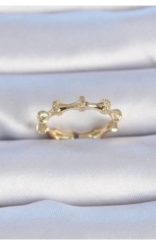 Pirinç Gold Renk Zirkon Taşlı Kadın Yüzük Renkli Pirinç Gold Renk Zirkon Taşlı Kadın Yüzük Renkli