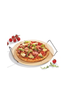 Pizza Taşı 30 Cm, Teknik Seramik, Fırın Ve Izgaraya Uygun Ahşap