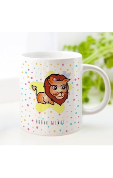 Kişiye Özel Sevimli Aslan Burcu Beyaz Kupa Bardak Kişiye Özel Sevimli Aslan Burcu Beyaz Kupa Bardak