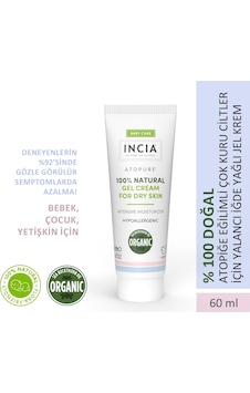 INCIA %100 Doğal Atopiğe Eğilimli Ciltler İçin Jel Krem Çok Kuru Ciltler İçin Yalancı İğde Yağı 60 ml