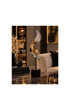 Sleep Nova Gold Gümüş Tüy Figürlü Dekoratif Masa Objesi Sleep Nova Gold Gümüş Tüy Figürlü Dekoratif Masa Objesi