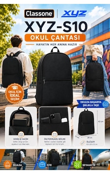 Xyz S10 Eko Serisi Unisex, Okul, Sırt Çantası - Siyah Xyz S10 Eko Serisi Unisex, Okul, Sırt Çantası - Siyah
