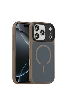 Apple iPhone Uyumlu  Uyumlu 18 Pro Max Kılıf Mat Arka Yüzey Wireless Şarj Özellikli Zore Flet M-safe Kapak Desert Titanyum