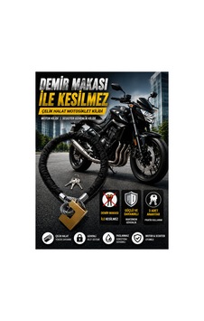 10 Mm 1,5 Metre Kesilmez Çelik Halat Motosiklet Kilidi Motor Kilidi Scooter Güvenlik Kilidi Siyah 10 Mm 1,5 Metre Kesilmez Çelik Halat Motosiklet Kilidi Motor Kilidi Scooter Güvenlik Kilidi Siyah