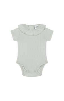Antebies Organik Yeşil Jakarlı Yakası Fırfırlı Çıtçıtlı Kısa Kollu Kız Bebek Body Antebies Organik Yeşil Jakarlı Yakası Fırfırlı Çıtçıtlı Kısa Kollu Kız Bebek Body