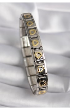 316l Çelik Gümüş Renk Gold İşleme Nomination Model Kadın Bileklik Tj-bb6481 Diğer