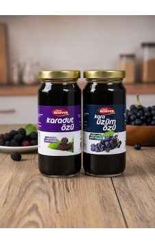 Özseven 2'li Meyve Özleri Paketi Karadut Özü 300gr + Kara Üzüm Özü 300gr 1 G Özseven 2'li Meyve Özleri Paketi Karadut Özü 300gr + Kara Üzüm Özü 300gr 1 G