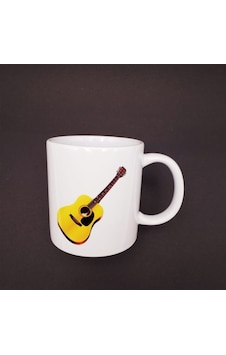 Gitar Tasarımlı Seramik Kupa