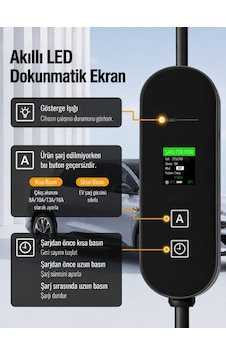 New Energy Tip 2 5m Kablo Taşınabilir Ev Şarj İstasyonu 7kw 32a Ip65 Suya Dayanıklı New Energy Tip 2 5m Kablo Taşınabilir Ev Şarj İstasyonu 7kw 32a Ip65 Suya Dayanıklı