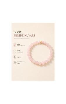 Leyan Doğaltaş 8 Mm Pembe Kuvars Doğal Taş Bileklik Altın Renk Ara Aparatlı El Yapımı Kadın Bileklik Pembe Pembe Leyan Doğaltaş 8 Mm Pembe Kuvars Doğal Taş Bileklik Altın Renk Ara Aparatlı El Yapımı Kadın Bileklik Pembe Pembe