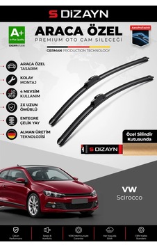 S-dizayn Volkswagen Scirocco Ön Cam Silecek Seti 2008 Üzeri Premium Araca Özel 60-48 Cm A+ Kalite