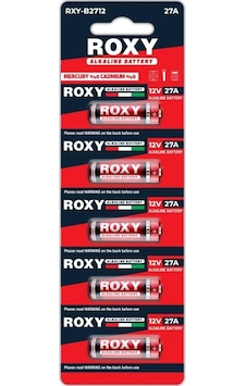 Roxy Rxy-b2712 12v 27a İnce Seri Alkalin Pil - 5'li Paket Roxy Rxy-b2712 12v 27a İnce Seri Alkalin Pil - 5'li Paket