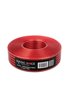 Magicvoice Mv-29553 2x0.50mm Siyah Şeffaf Kırmızı Çizgili 100 Metre Cca Hoparlör Kablosu Magicvoice Mv-29553 2x0.50mm Siyah Şeffaf Kırmızı Çizgili 100 Metre Cca Hoparlör Kablosu