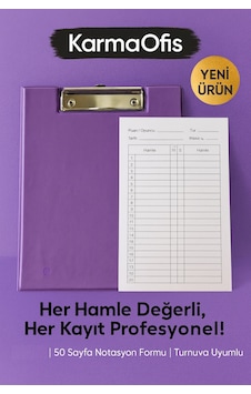 Satranç Notasyonlu Sekreterlik Seti 17x24 Cm 50 Sayfa Hamle Kayıt Formu Lila Satranç Notasyonlu Sekreterlik Seti 17x24 Cm 50 Sayfa Hamle Kayıt Formu Lila