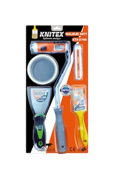 5pcs Boyacı - Nalbur Set Spatula - Kestirme Fırça - Yedek Rulo - Bant - 10cm Fırça 5492