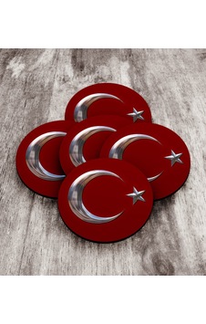 Bk Gift Türk Bayrağı Ahşap Rozet 5 Adet 1