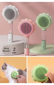 Tilbe Home 2'li Sprey Hazneli Otomatik Temizlenen Kedi Köpek Tüy Toplayıcı Tarak Tilbe Home 2'li Sprey Hazneli Otomatik Temizlenen Kedi Köpek Tüy Toplayıcı Tarak