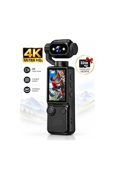 4k Ultra Hd Aksiyon Kamerası 180 Dönen Lens Spor Seyahat Vlog Ve Günlük Kullanım Kamerası Siyah 4k Ultra Hd Aksiyon Kamerası 180 Dönen Lens Spor Seyahat Vlog Ve Günlük Kullanım Kamerası Siyah