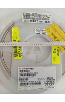 Rt0603brd072k74 2k74 603 Smd Direnç 500 Adet Rt0603brd072k74 2k74 603 Smd Direnç 500 Adet