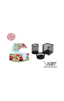 Metal Kalemlik 3lü Set Siyah Perfore + Küp Not Kağıdı Metal Kalemlik 3lü Set Siyah Perfore + Küp Not Kağıdı