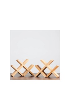 Woodteks Ahşap Şaraplık Masaüstü Şarap Şişesi Rafı Minimalist Şişe Tutucu