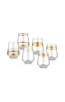 The Mia Lınes Su Bardağı Kısa 6'lı Set -Gold The Mia Lınes Su Bardağı Kısa 6'lı Set -Gold