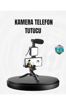 Profesyonel Vlog Çekim Kiti Led Işıklı Tripod Mikrofonlu Telefon Seti - Htctdxuuczzzay49kameratelefontutucu-1 Altın Profesyonel Vlog Çekim Kiti Led Işıklı Tripod Mikrofonlu Telefon Seti - Htctdxuuczzzay49kameratelefontutucu-1 Altın