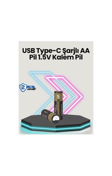 Yüksek Performanslı Aa Usb Şarjlı Lityum Pil 1.5v Sabit Güç 2 Li Paket - Hs08371631-742 Yüksek Performanslı Aa Usb Şarjlı Lityum Pil 1.5v Sabit Güç 2 Li Paket - Hs08371631-742